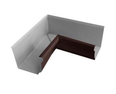 Угол желоба внутренний 120х86 (сварной) (ПЛ-ЦН-RAL8017 Шоколад-0,7)