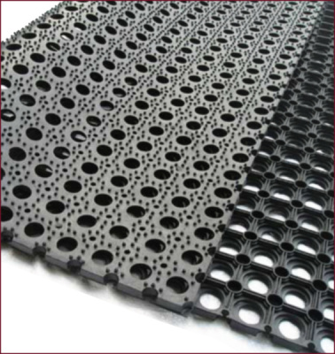 Коврик придверный VORTEX резиновый со сквозными отверстиями 0400х0600х16мм